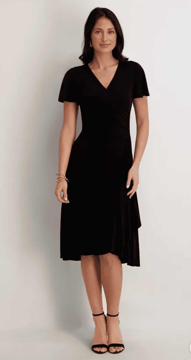 Flutter-Sleeve Midi Dress