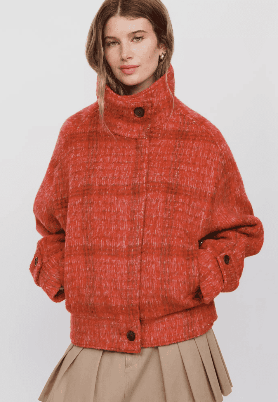 anthropologie maeve funnel neck coat