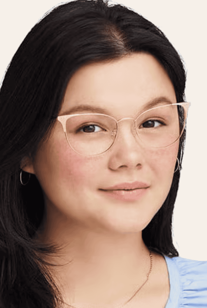 ava in rose gold eyeglasses