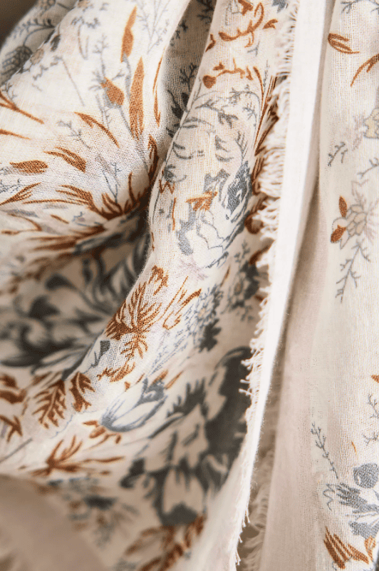 Anthropologie Frayed Edge Fall Floral Scarf