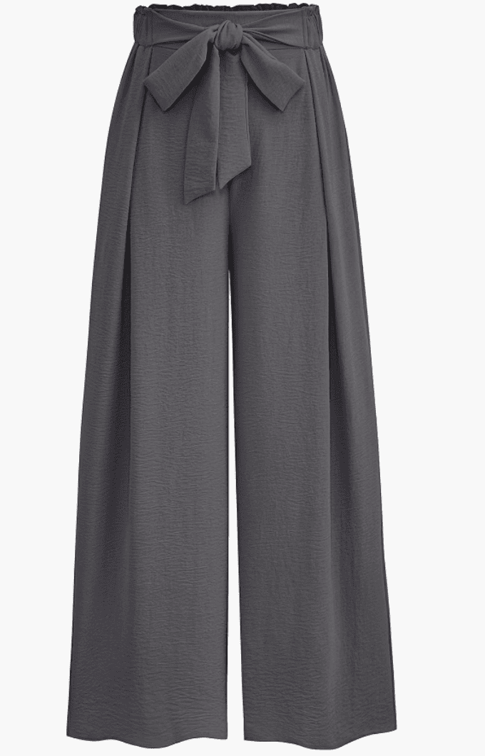 PRETTYGARDEN Palazzo Wide Leg Work Dress Pants, Dark Grey