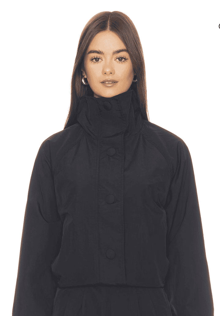 Revolve Tyla Funnel Neck Jacket in Black $130