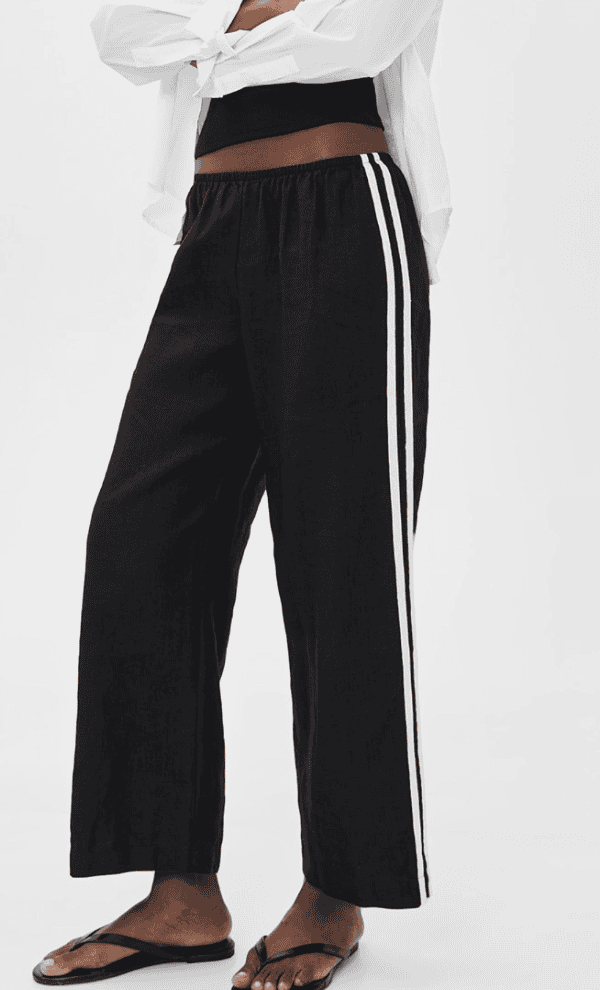 Shopbop DONNI. Linen Crop Racer Stripe Pants $218
