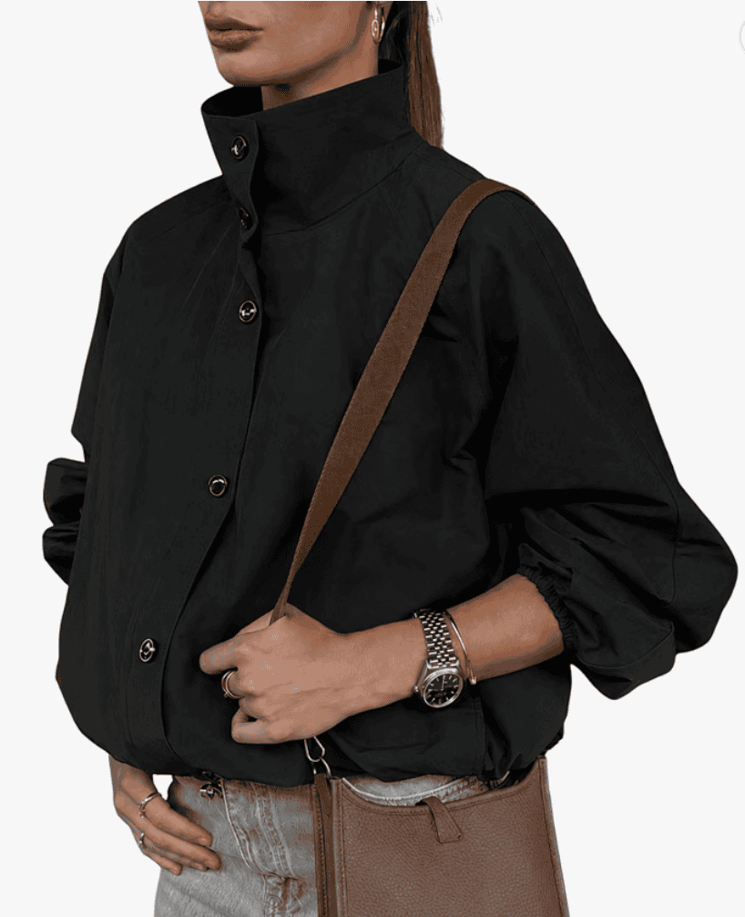 Daacee Lightweight Bomber Jacket High Neck Zip Up