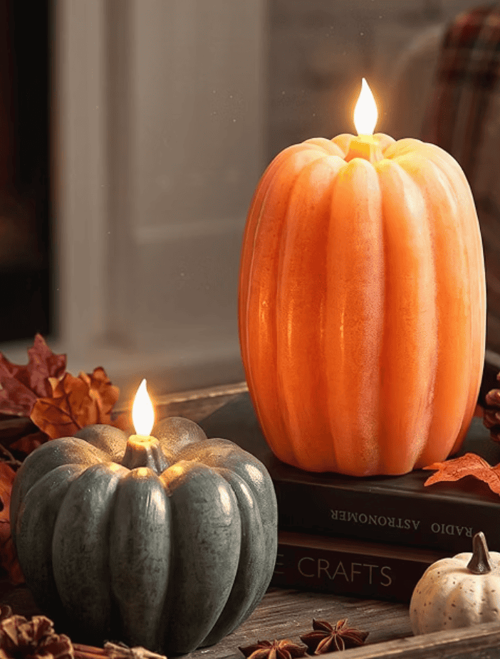 Baquler Pumpkin Figural Flameless Candles