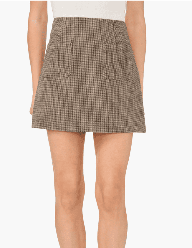 Check A-Line Miniskirt