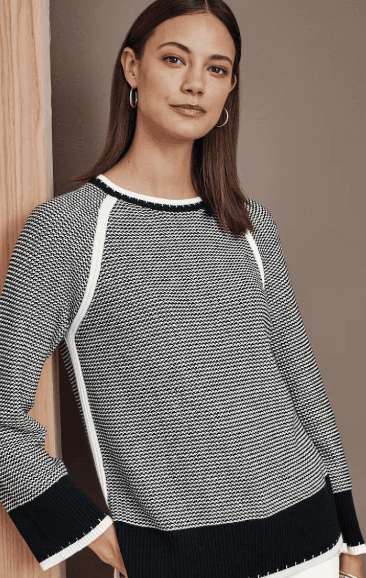 Bicolor Textured Sweater
