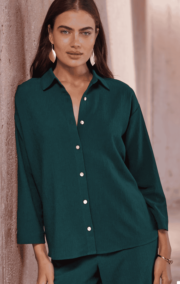 Pure Jill Crinkle-Texture Top