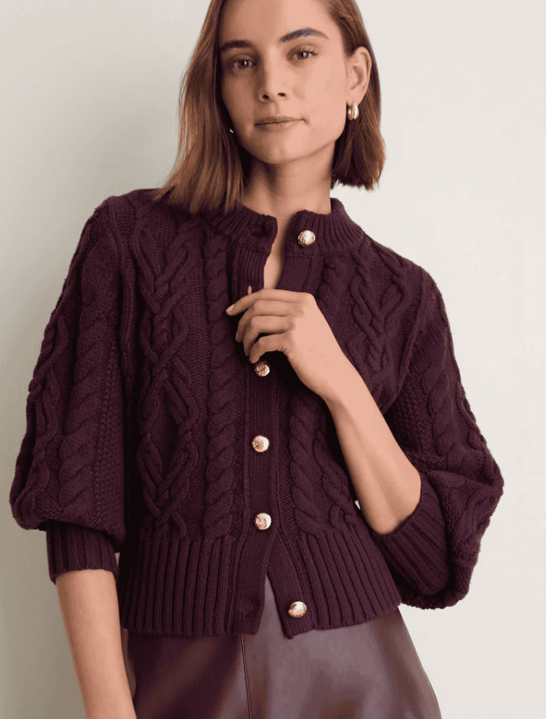Tuckernuck Plum Cotton Colette Cardigan