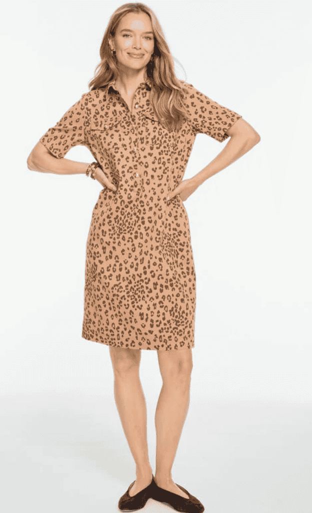 Talbots Twill Shift Dress - Modern Leopard