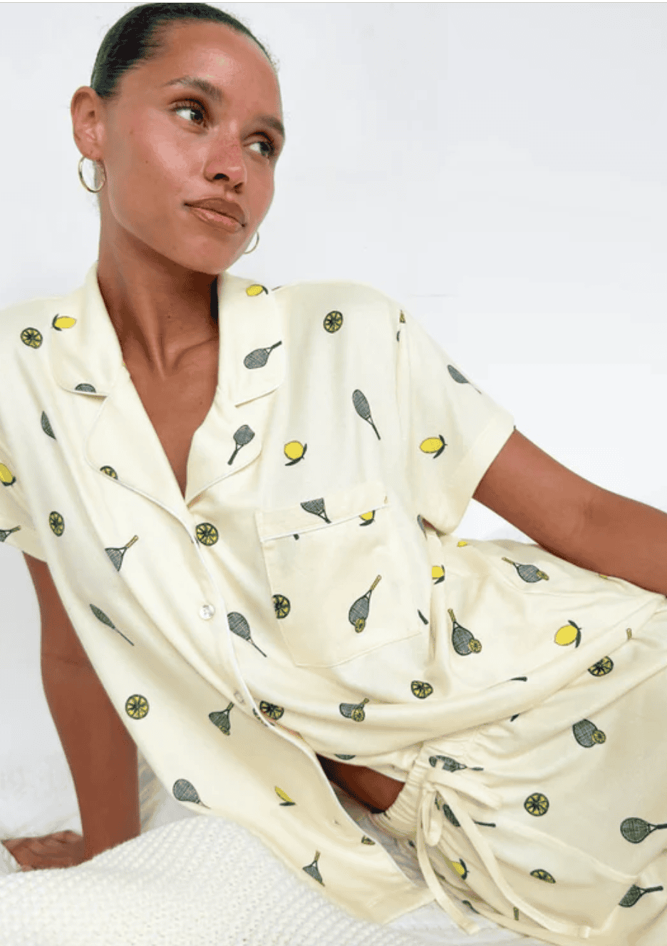 Splendid Lemon Tennis Flora Pillowsoft Short Set