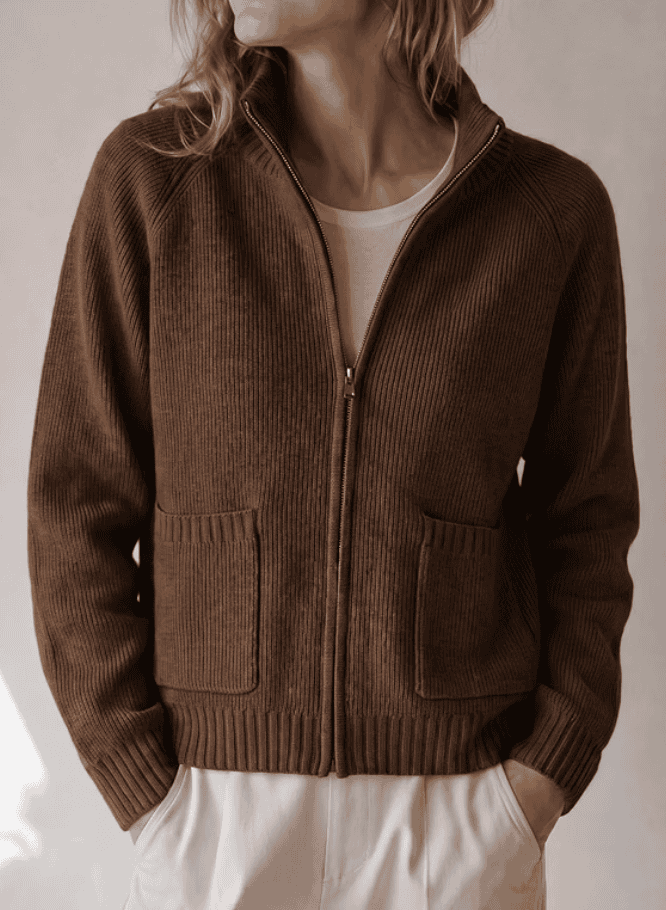 Chunky Knit Zip-Up Cardigan