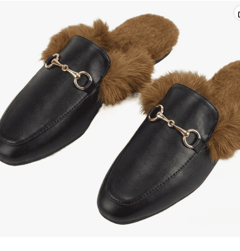 Faux Fur Lined Buckle Loafers