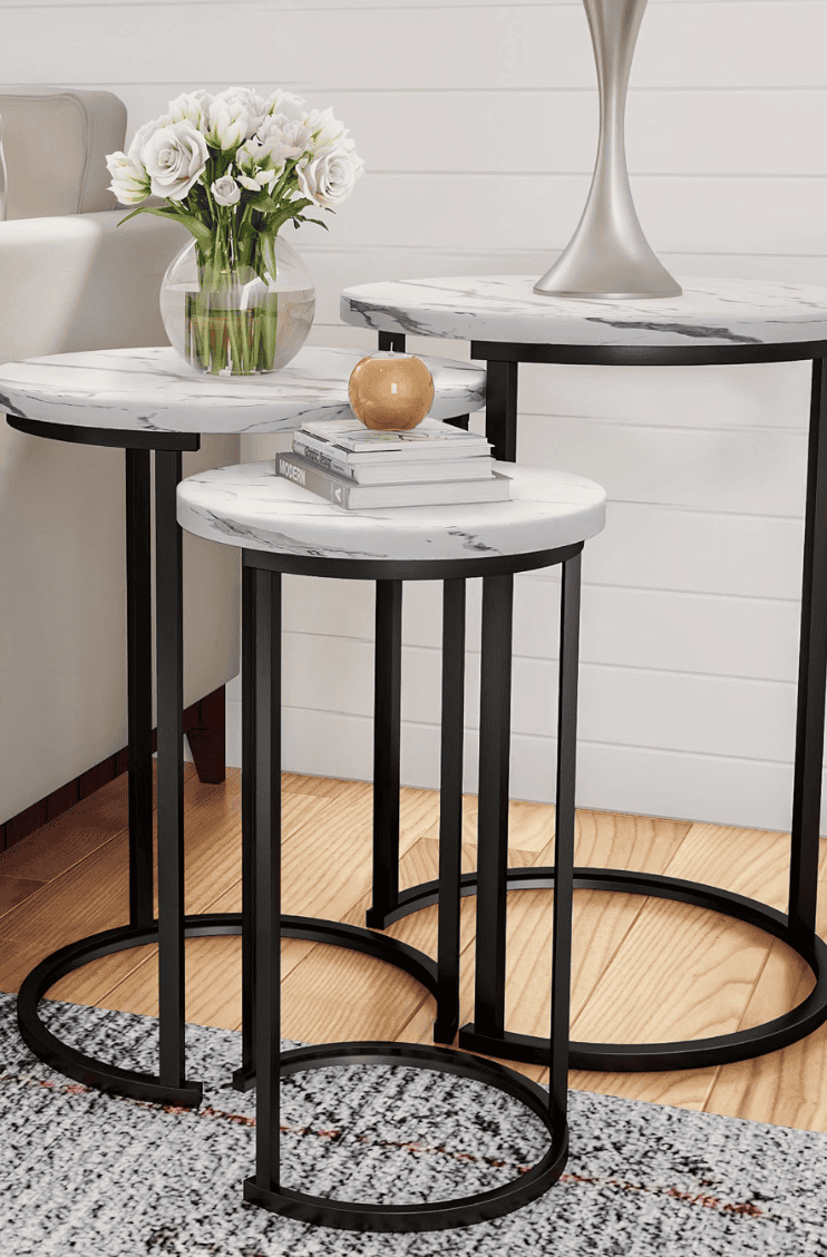 Round Nesting Tables, Set of 3