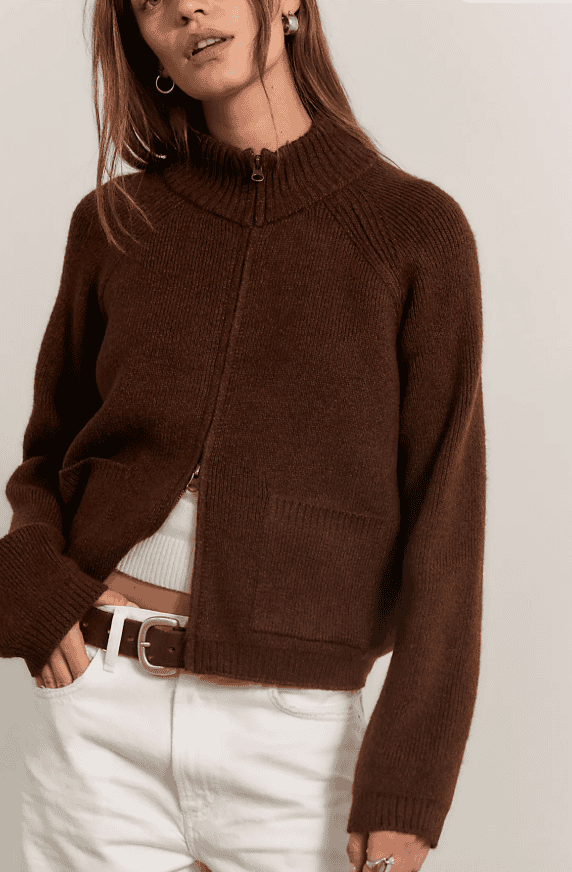 Free People On It Zip-Up Cardigan