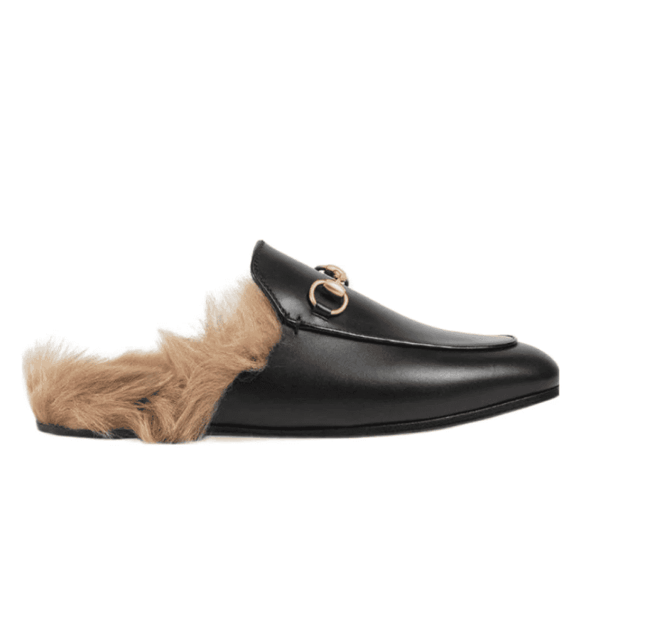 Gucci Princetown Fur Mules