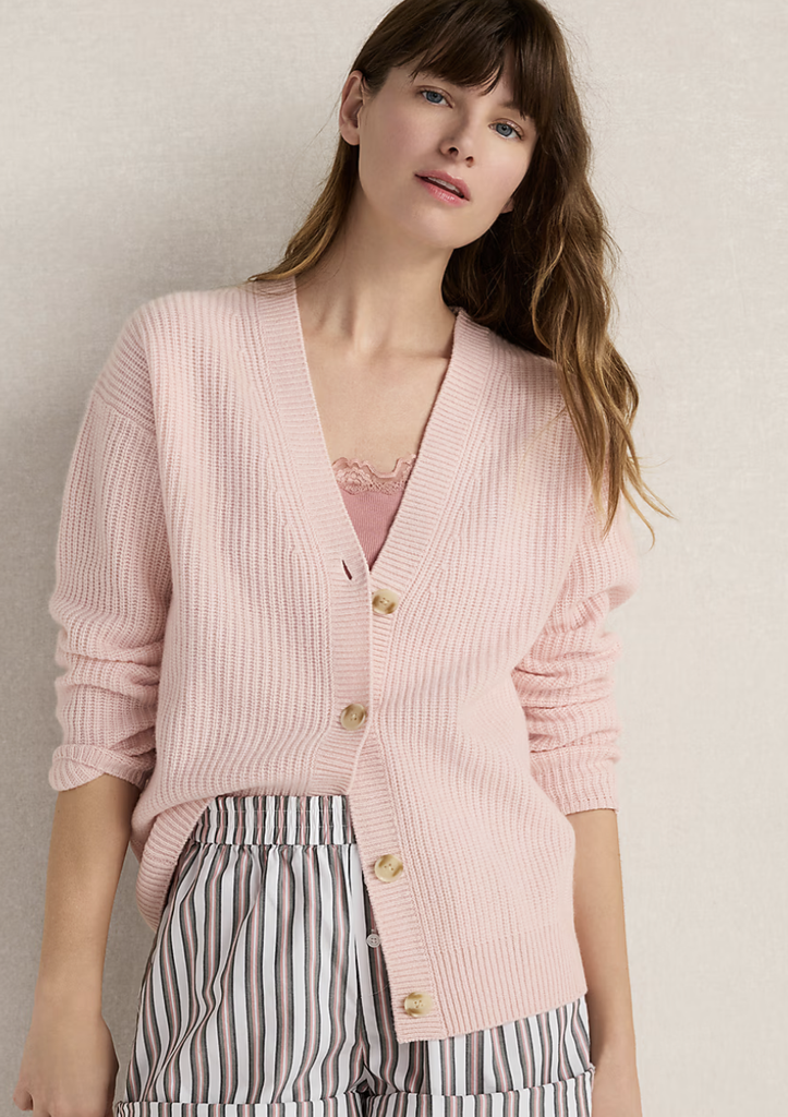 haven well within cashmere shaker stitch cardigan at loft