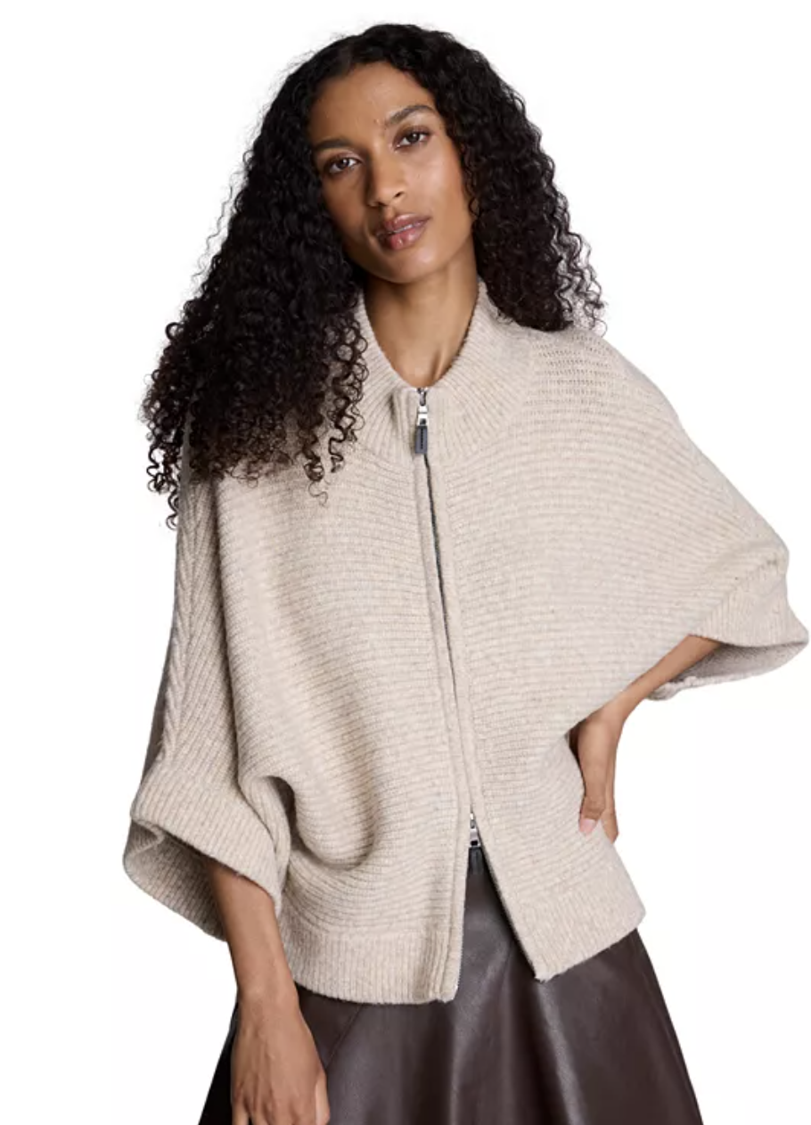 Women's elbow sleeve dolman zip up cardigan at Macy's