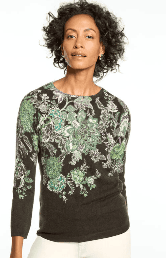 Audrey Cashmere Sweater - Fresco Floral