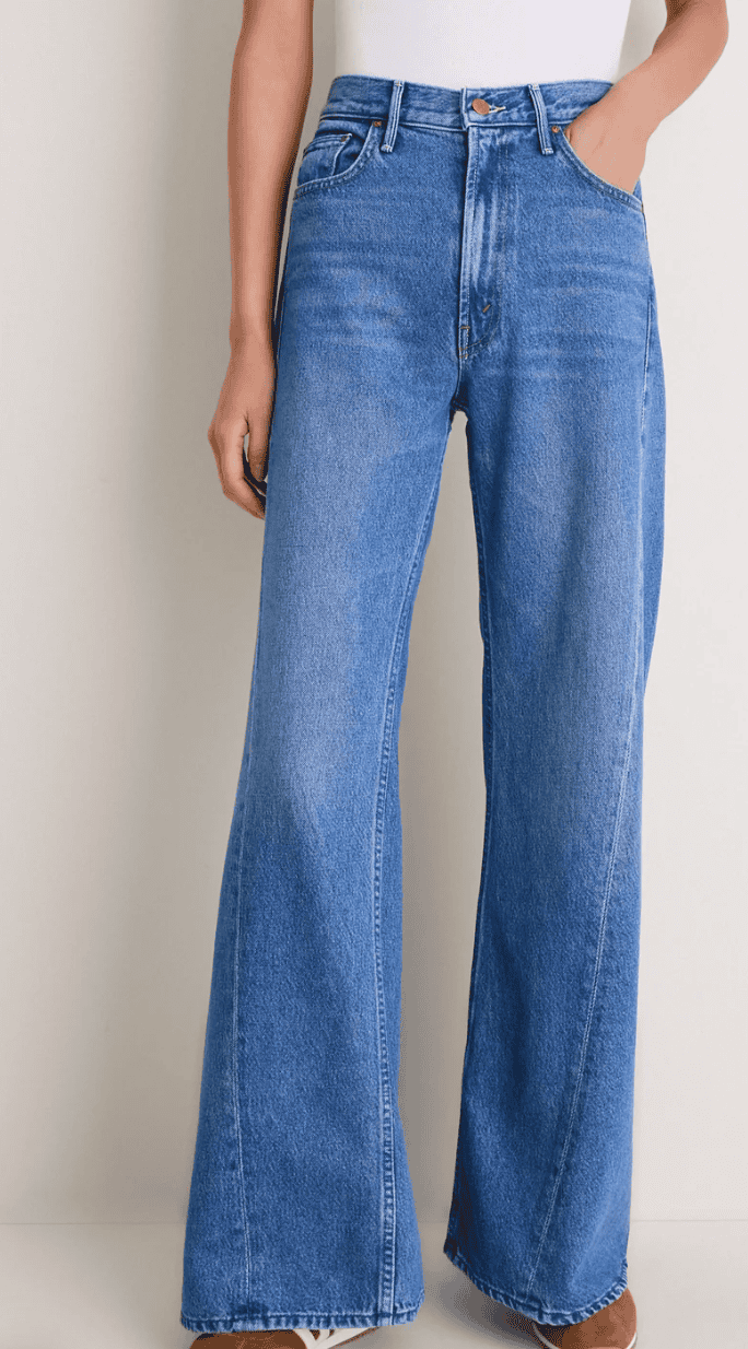 MOTHER Lemon Twist Wide Leg Jeans