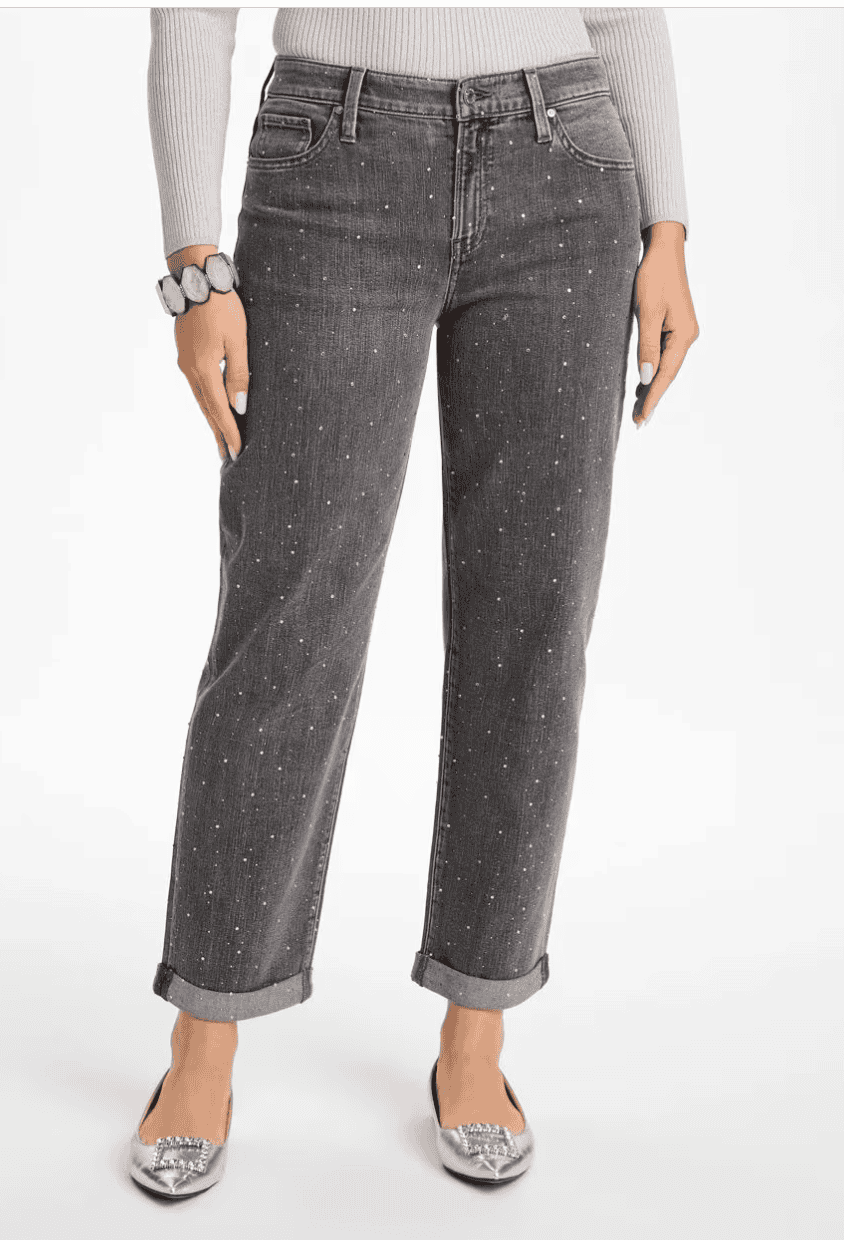 Chico's Rhinestone Boyfriend Cropped Jeans