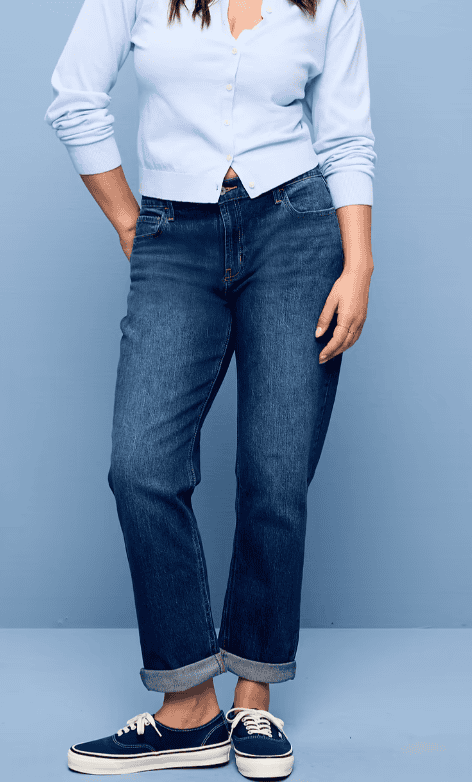 mid-rise wow boyfriend straight jeans