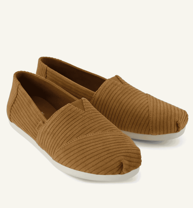 alpargata classic in tan corduroy from toms