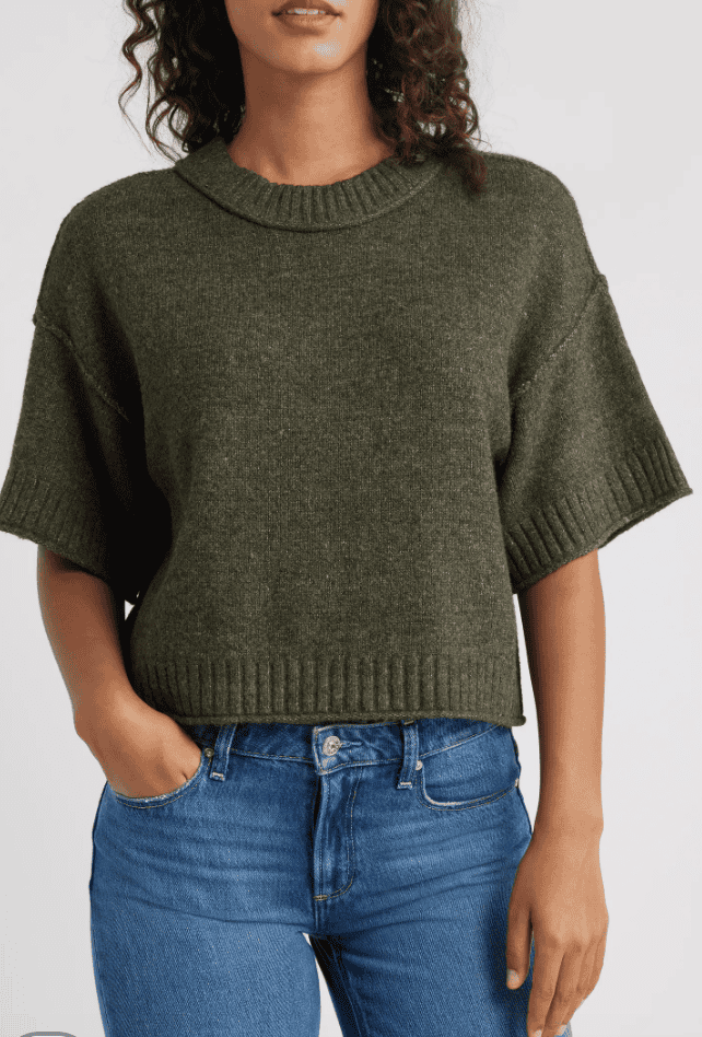 broome crop short sleeve sweater
