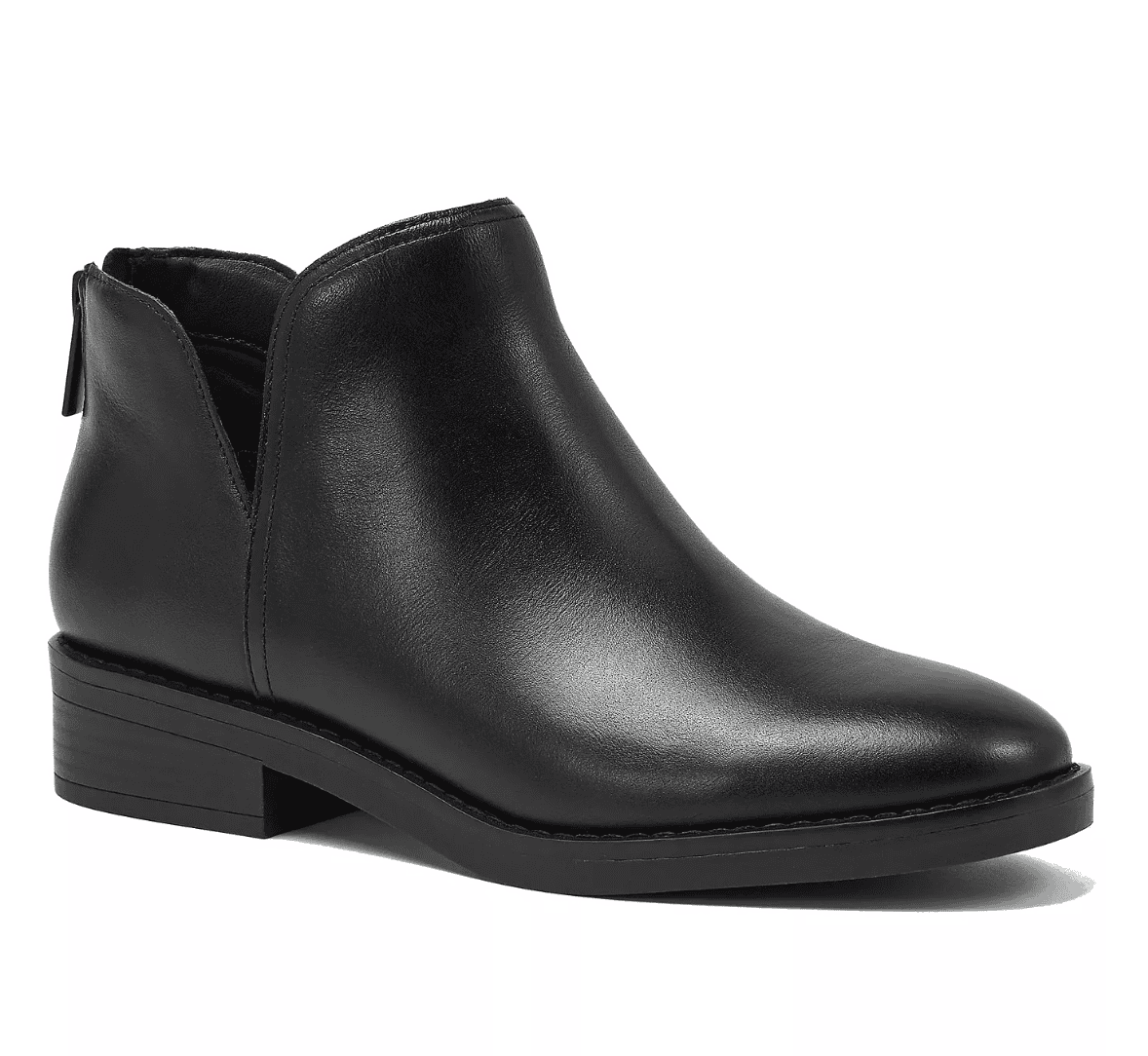 Black Zip-Up Ankle Booties