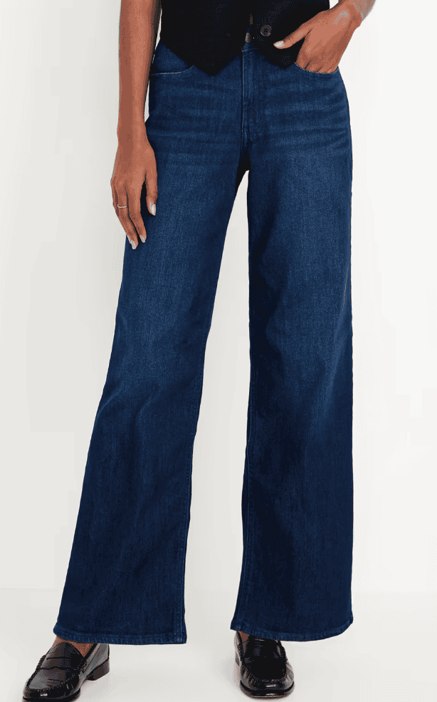 old navy high waisted wow wide leg jeans