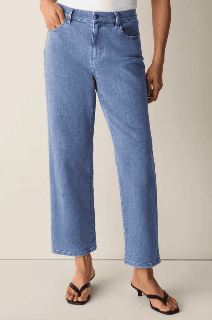 eileen fiasher cotton stretch denim straight jean