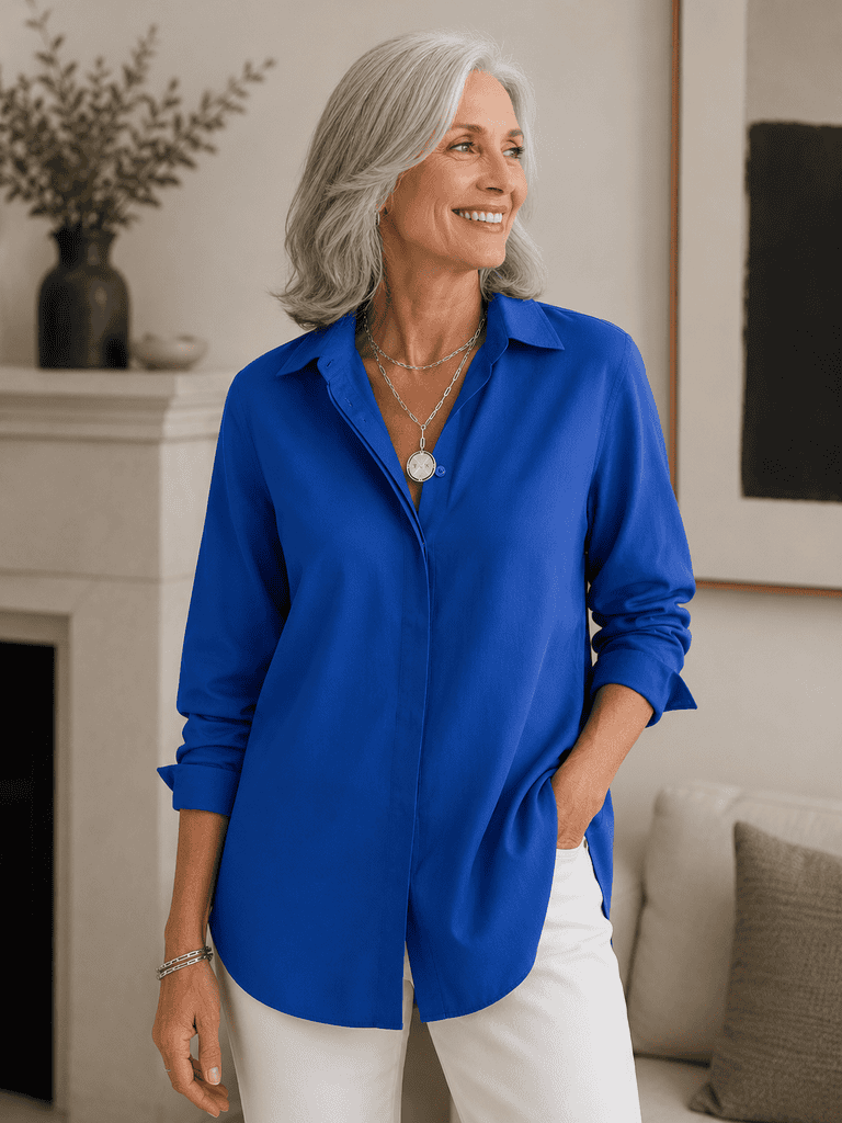 older woman in chicos tunic