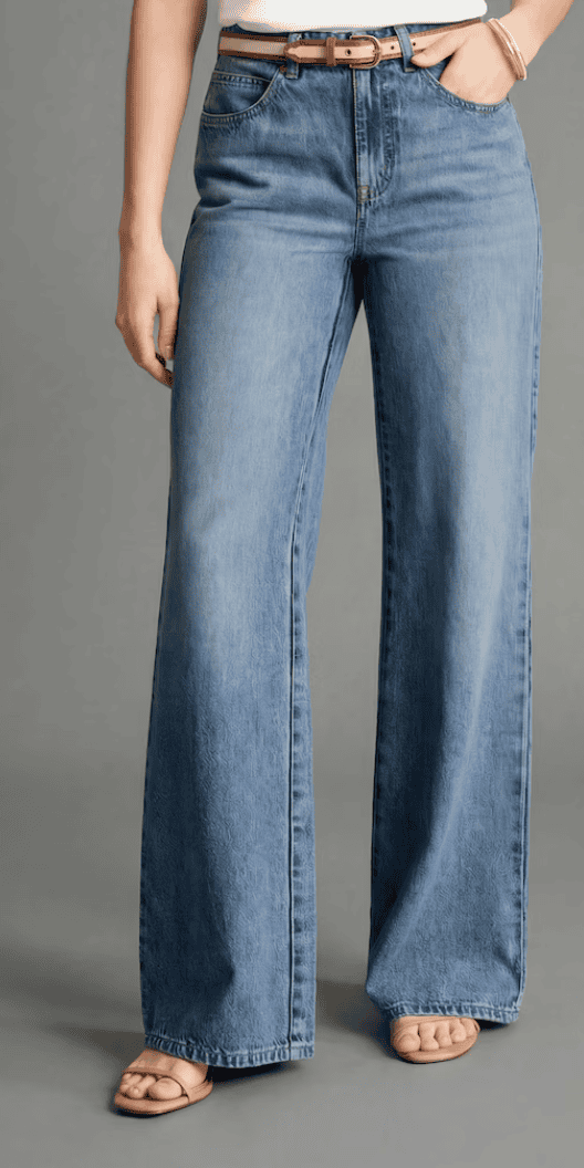 jjill high rise cotton and tencel lyocell wide leg jean