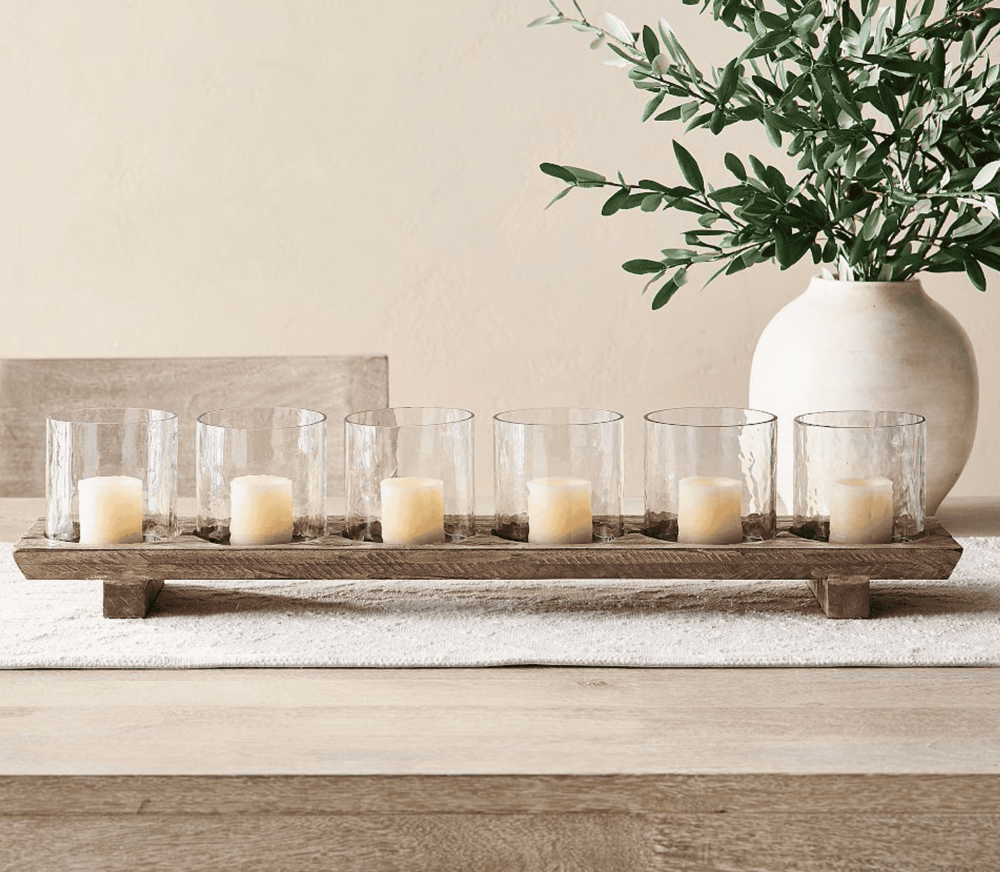 Wooden Candle Holder Centerpiece