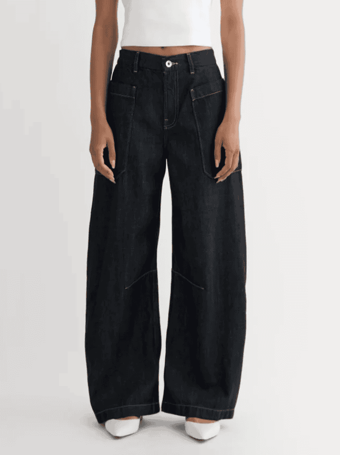 everlane gardener pull on jean in dark indigo