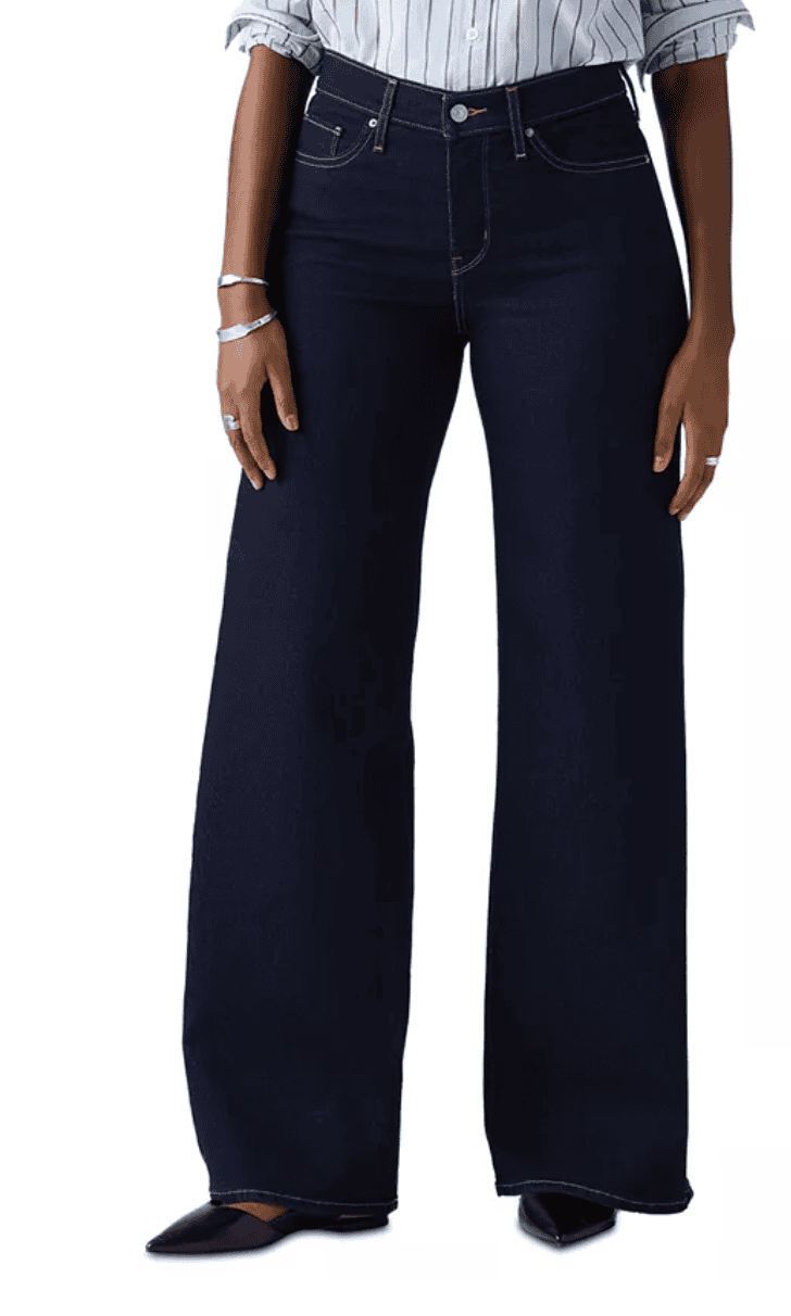 levi's women's 318 shaping stellar stretch wide leg jeans