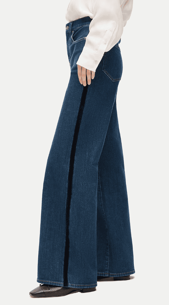 jcrew denim trouser jean with corduroy stripe