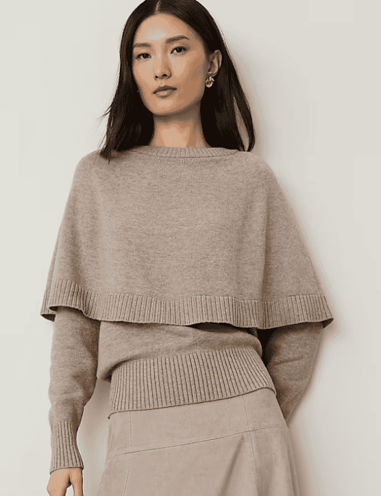 Layered Capelet Sweater