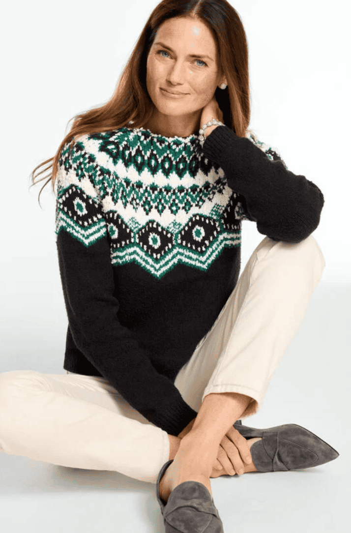 Mockneck Sweater - Wintery Fair Isle