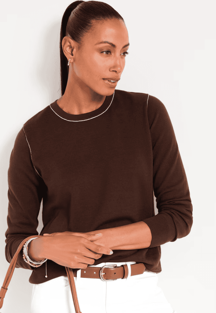 Tipped Crew-Neck Sweater