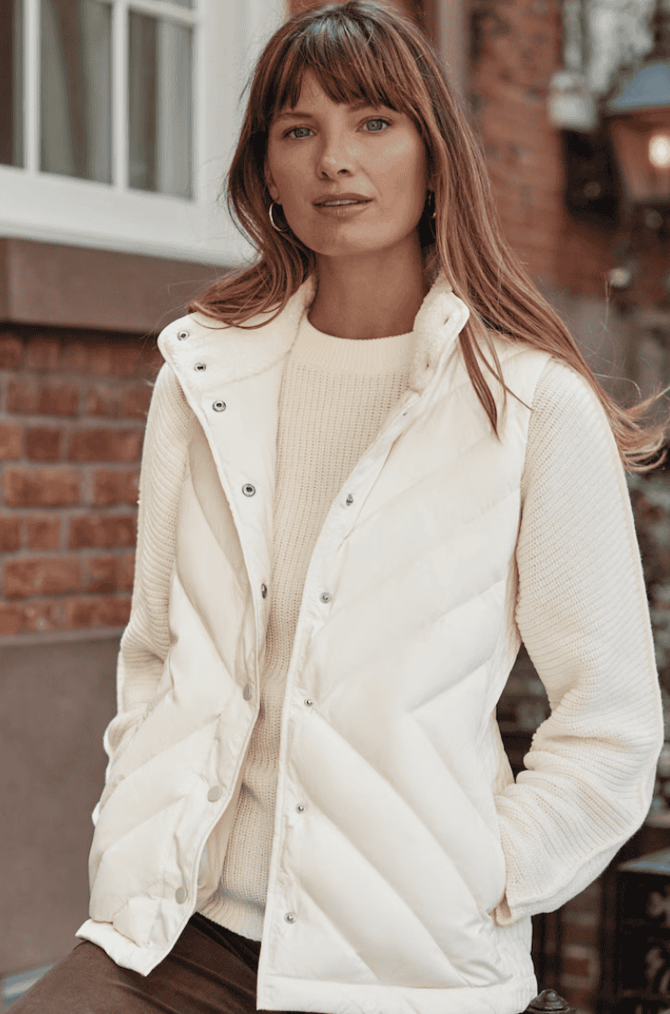 Faux Sherpa-Collar Down Vest