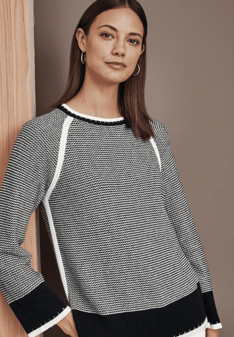 Bicolor Textured Sweater