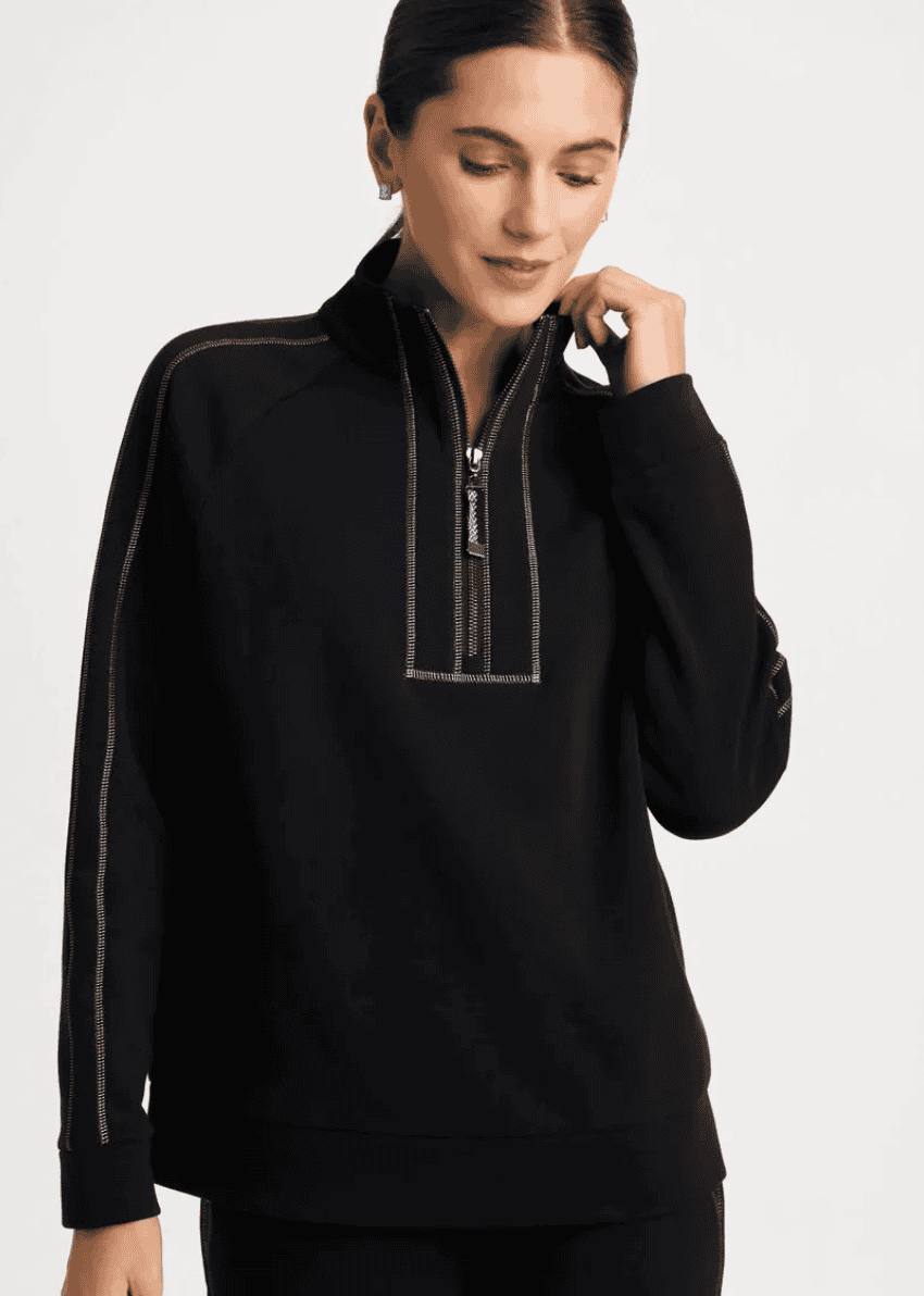 Zenergy Shimmer Detail Mockneck Fleece Pullover