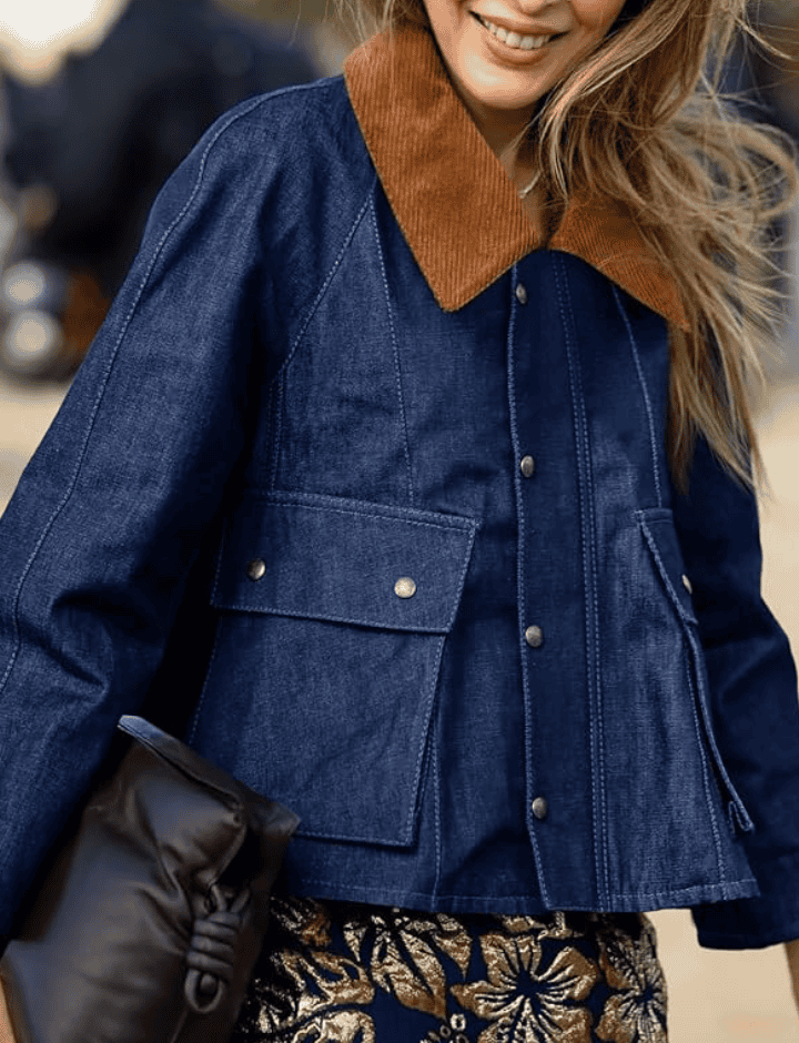 Cropped Denim Barn Jacket