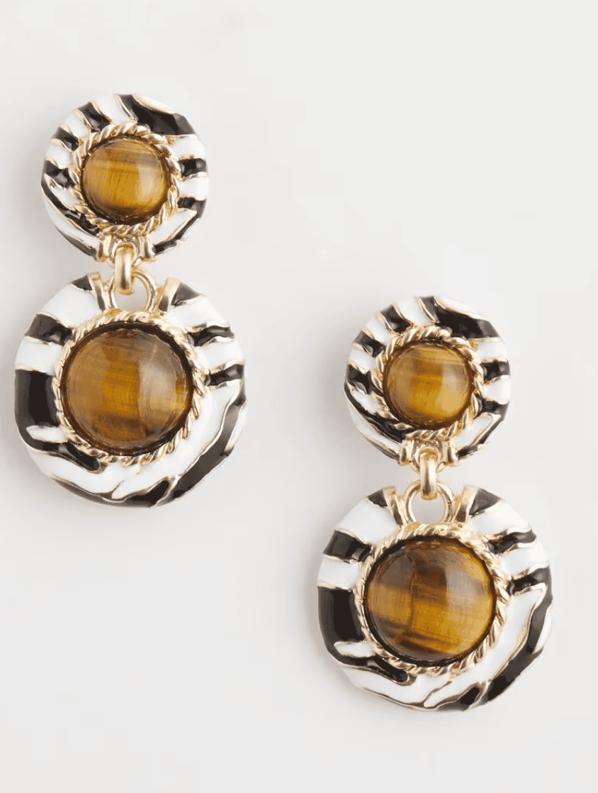 Chico's Zebra Double Cab Drop Earrings