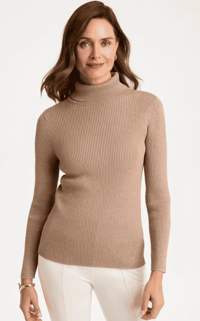 chico's ella ribbed turtleneck sweater