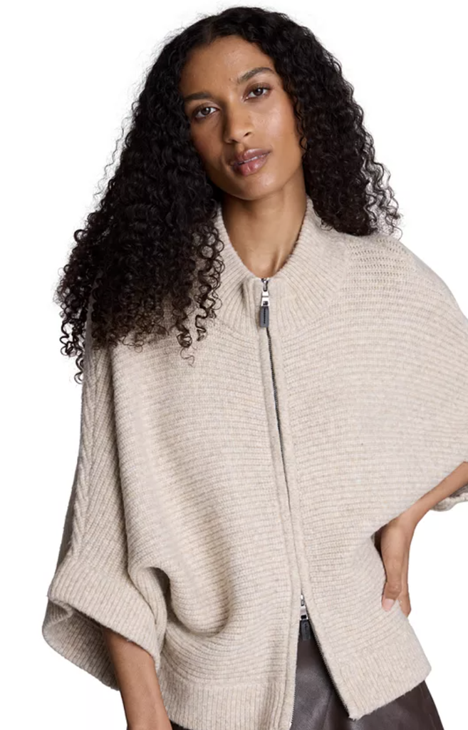 macy's elbow sleeve dolman zip up cardigan