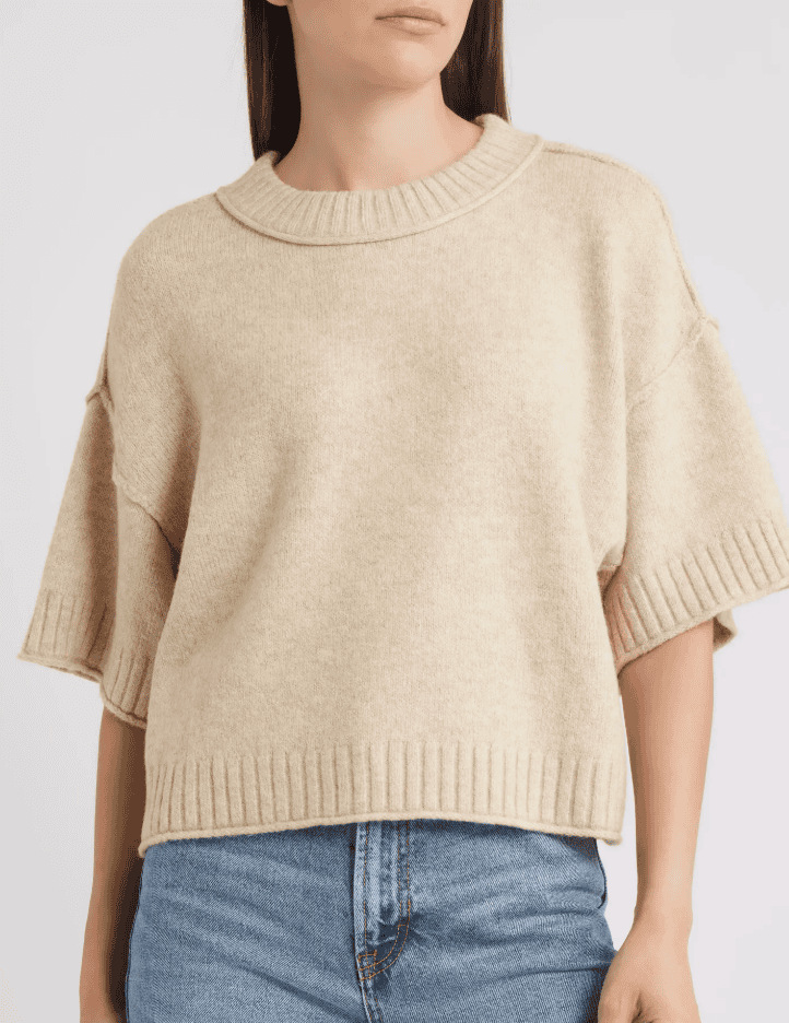 nordstrom broome crop short sleeve sweater