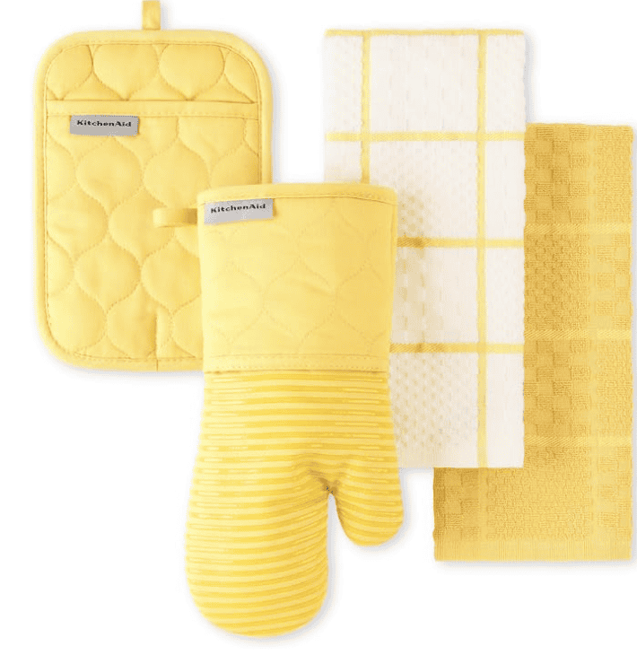 kitchenaid quilted oven mitt and pot holder set