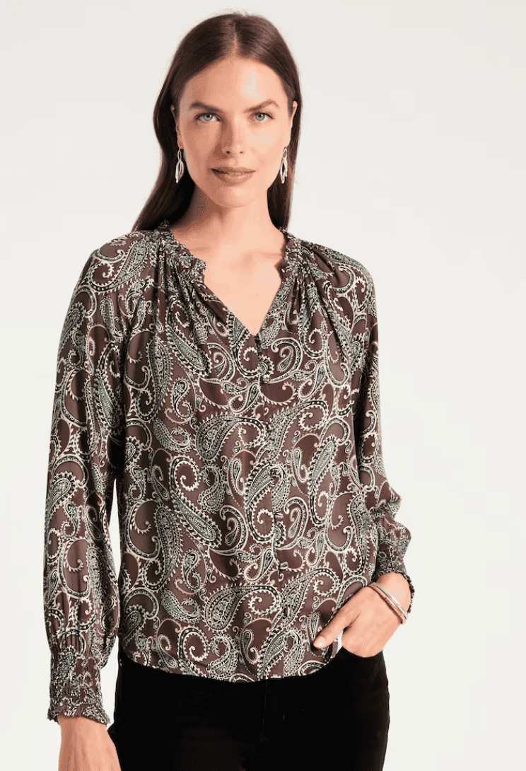 J.Jill Paisley-Printed Blouse